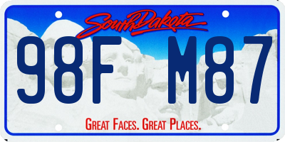 SD license plate 98FM87