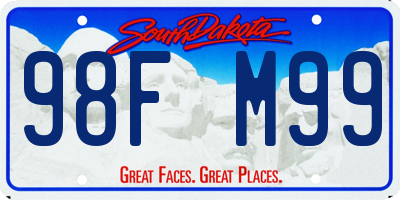 SD license plate 98FM99