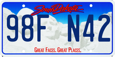 SD license plate 98FN42