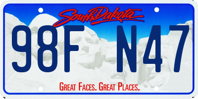 SD license plate 98FN47