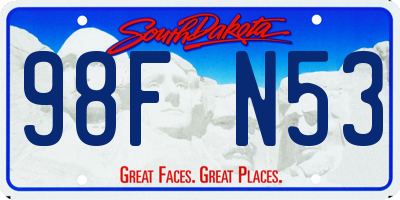 SD license plate 98FN53
