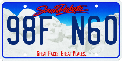 SD license plate 98FN60