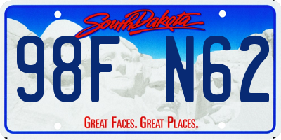 SD license plate 98FN62