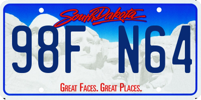 SD license plate 98FN64