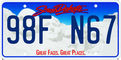 SD license plate 98FN67
