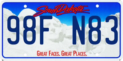 SD license plate 98FN83