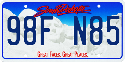 SD license plate 98FN85