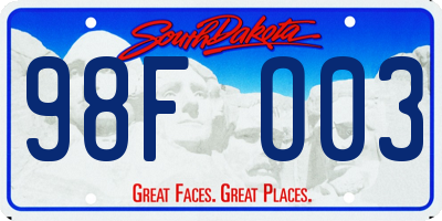 SD license plate 98FO03