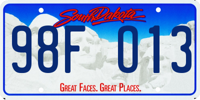 SD license plate 98FO13