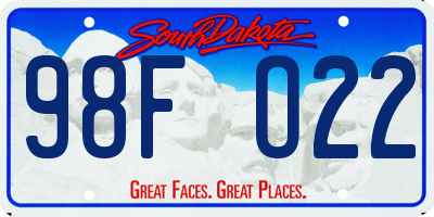 SD license plate 98FO22