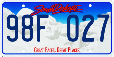 SD license plate 98FO27
