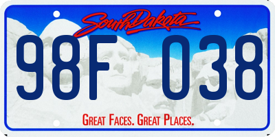 SD license plate 98FO38