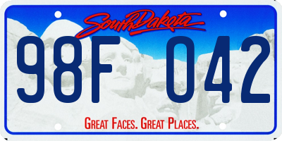 SD license plate 98FO42