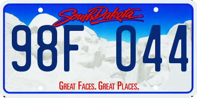 SD license plate 98FO44