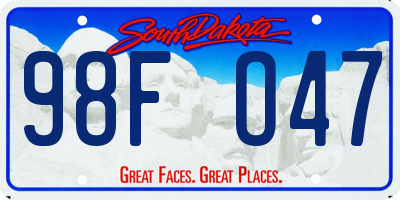 SD license plate 98FO47
