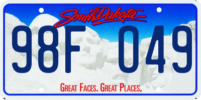 SD license plate 98FO49