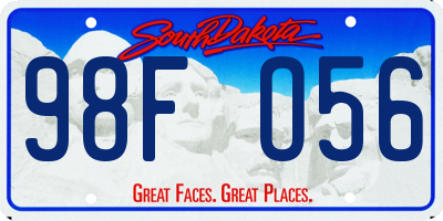 SD license plate 98FO56