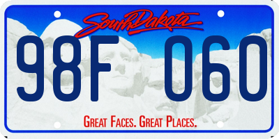 SD license plate 98FO60