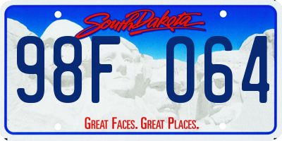 SD license plate 98FO64