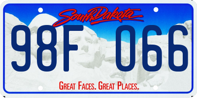 SD license plate 98FO66