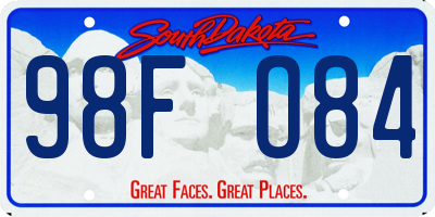SD license plate 98FO84