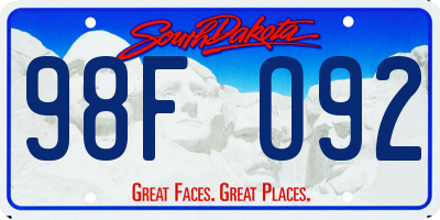 SD license plate 98FO92