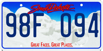 SD license plate 98FO94