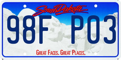 SD license plate 98FP03