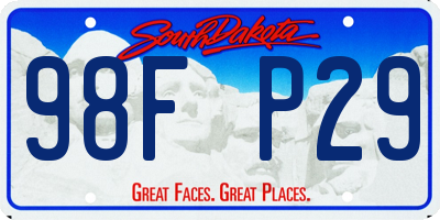SD license plate 98FP29