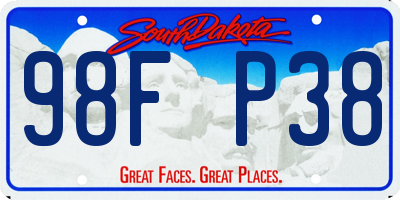 SD license plate 98FP38