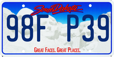 SD license plate 98FP39