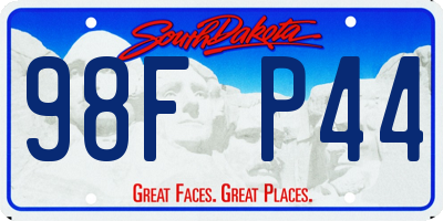 SD license plate 98FP44