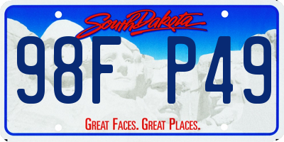 SD license plate 98FP49
