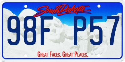 SD license plate 98FP57