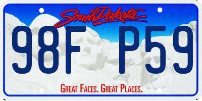SD license plate 98FP59