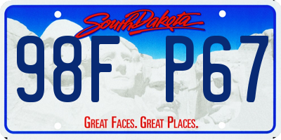SD license plate 98FP67