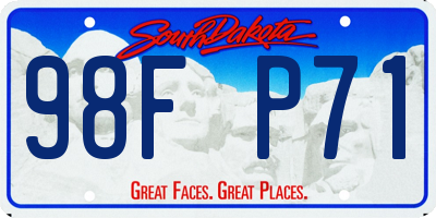 SD license plate 98FP71
