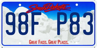 SD license plate 98FP83