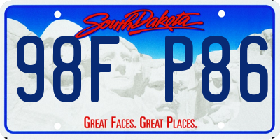 SD license plate 98FP86