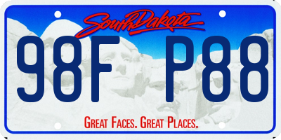 SD license plate 98FP88