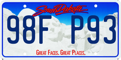 SD license plate 98FP93