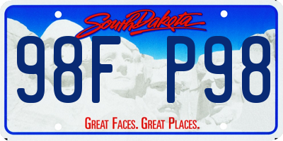 SD license plate 98FP98