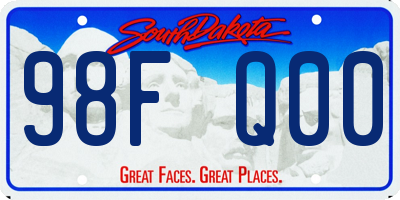 SD license plate 98FQ00