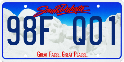 SD license plate 98FQ01