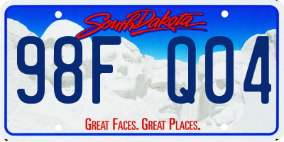 SD license plate 98FQ04