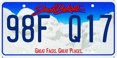 SD license plate 98FQ17