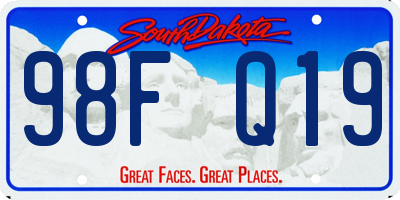 SD license plate 98FQ19