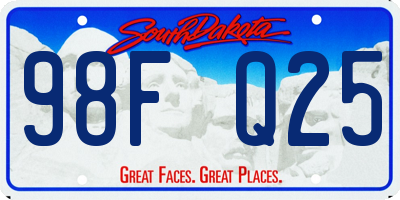 SD license plate 98FQ25