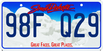 SD license plate 98FQ29