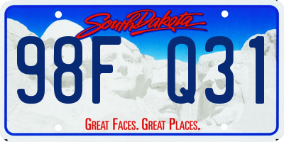 SD license plate 98FQ31